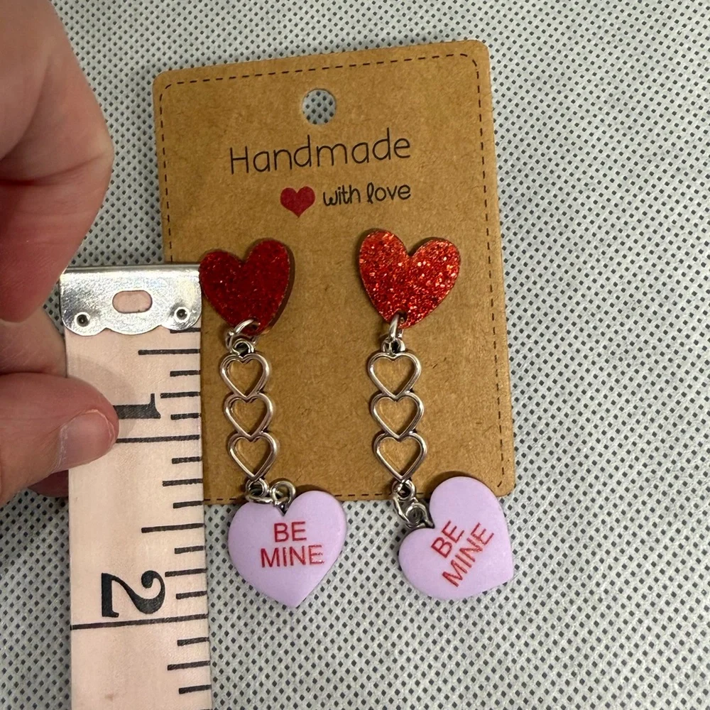 Handmade Valentine’s Day Candy Heart Earrings